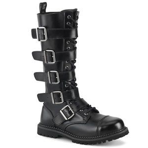 Demonia Riot 20 Eyelet 5 Buckle Steel-Toe Boots